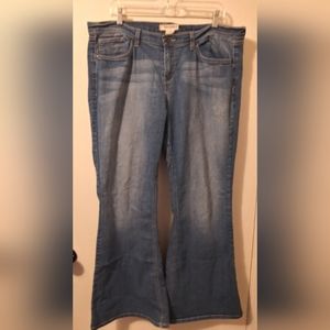 Truck Brand Denim Jeans Womens Size 19 Blue Medium Wash Flare Wide Leg Boot Cut